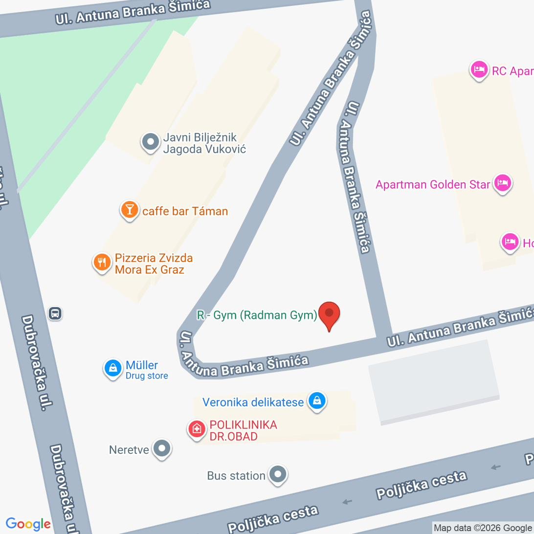 Lokacija R-GYM teretane — Poljička cesta 11, Split